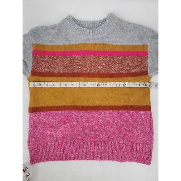 Lou & Grey Loft Sweater Fresh Color Pop Soft Knit Multi Stripe Crew Neck Size‎ S - Picture 7 of 10